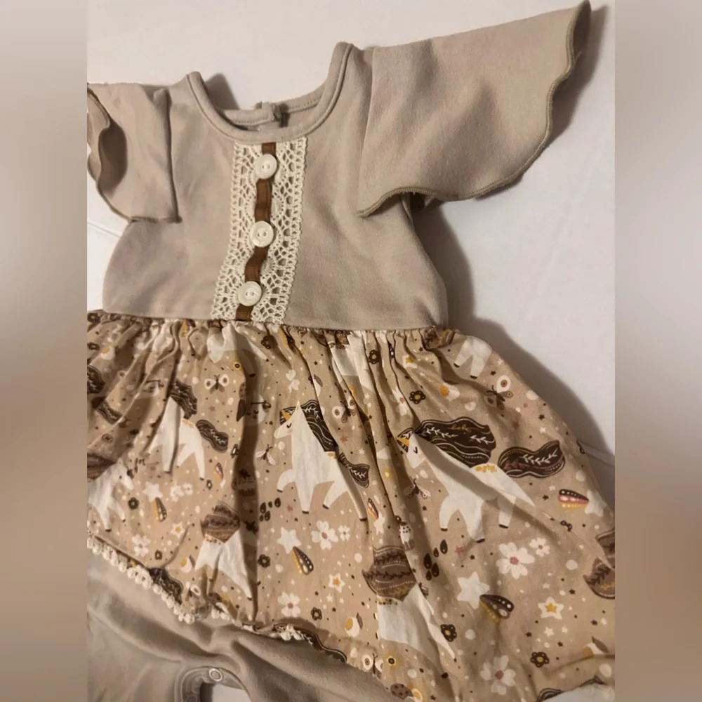 Ricrac & Ruffles Skirted Unicorn Romper